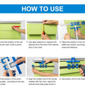 Step-by-step guide using Fast Setup Cabinet Hardware Jig With Punch Locator Drill Guide And Dowelling Template on drawers.