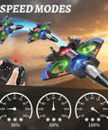 Rad Foam Remote Control Airplane Fighter Jet With Lights And 360 Degree Flips Headless Mode Altitude Hold