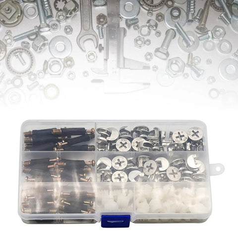 3 In 1 Connector Bolt And Dowel Set With Preinserted Nut For Furniture Fittings Zinc Alloy Fasteners in box