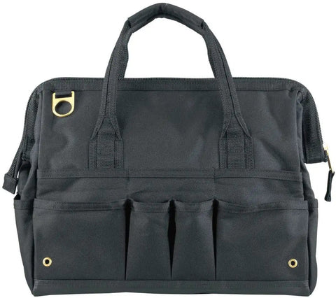 Heavyweight 16 Inch Tool Bag With 30 Pockets For Quick Access, Built Tough For Pros, ProGrade Durability with handles, black