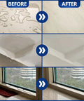 Before and after comparison showing leak damage and recovery using Legit Invisible Waterproof Sealant That Blocks Every Leak On Roofs Walls Windows And Showers With A Clear Water Base Shield Built For Heavy Duty Use Indoors And Outdoors.