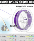 All In One Fishing Rod Repair Kit 24 Pieces With Strong Nylon String Cord Length 100 Meters, Spool Dimensions Shown