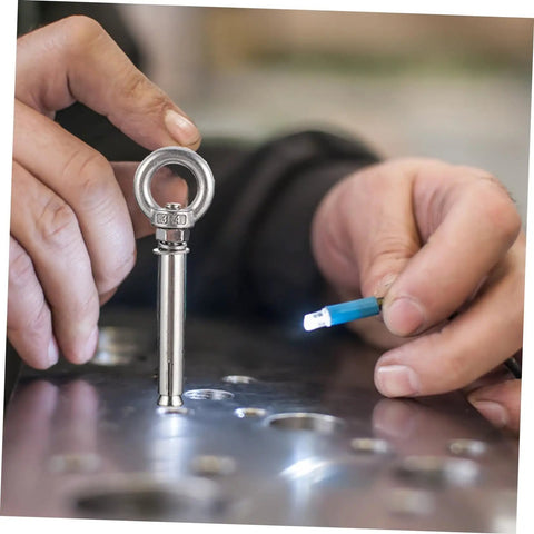 Stainless Steel Eyebolts And Ring Bolts Lifting Eyes Kit Five Piece Assorted Set For Home Garden Projects Built To Last Tough As Nails Rustproof Fasteners For Motors Cabinets Rigs And Outdoor Use stainless steel ring bolt in hand for metal panel mounting