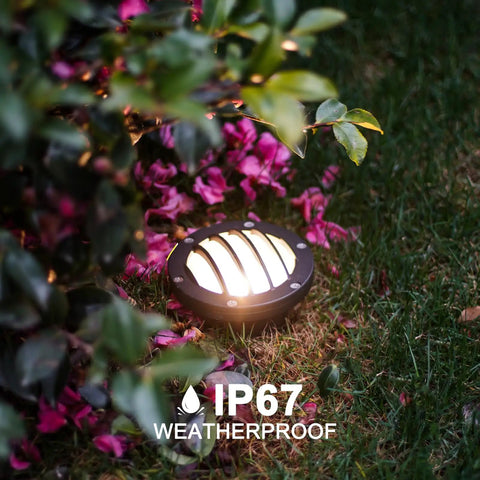 Low Voltage Landscape Well Lights 4 Pack 4W LED Pathway Lighting 200 Lumens 2800K Warm White Durable Metal In-Ground Outdoor
