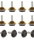 Set of 10 Beefy Adjustable Furniture Leveling Feet for Tables Chairs and Cabinets Heavy Duty Iron and PVC Floor Levelers