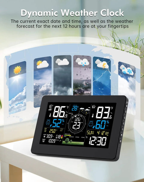 Dope All In One WiFi Weather Station Indoor Outdoor With Rain Gauge And Wind Speed Direction Large 7.5 Inch Display