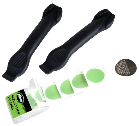 Bike Tire Patch Kit With Peel And Stick Patches And Extra Tough Tire Levers, Built In Sealant Inner Tubes That Stop Flats For Up To Two Years