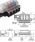 Rock Solid 4 Way Ato Blade Fuse Box With Gasket Seal Cover Dc 32V Under Hood Circuit Protector Block dimensions and features diagram.