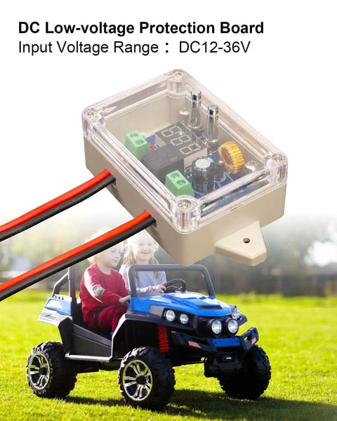 Power Wheel Battery Adapter For Ryobi 18V One Plus Upgrade Inverter Adapter shown with RC car use, 12V-36V input.