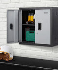 Foldable Wall Cabinet For Garage And Home Workshop, Metal Wall Locker With 26 Inch Size, 240 Lb Capacity, Adjustable Shelf, Magnetic Door