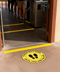 10 Pack Please Wait Here Until You Are Called Sign 12 Inch Square Vinyl Floor Sign Peel And Stick Weatherproof Waiting Area Decor For Social Distancing Strong Adhesive Durable And Easy To Apply on floor near queue