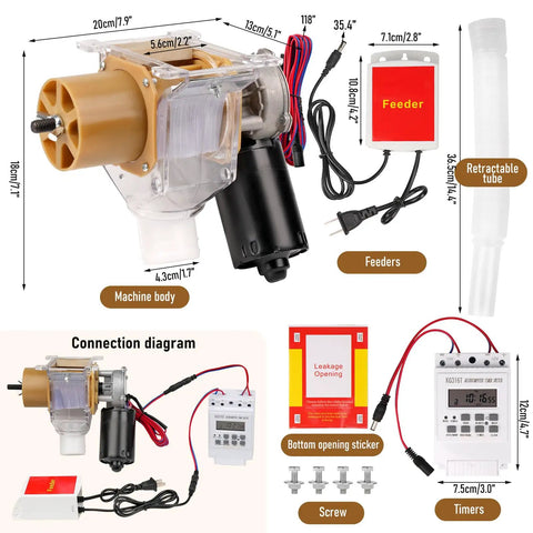 Auto Chicken Feeder With Timer And High Power Motor For Ducks, Geese, Poultry. Smart Gravity Bird Feeding System Works With Bucket For Easy Farm Use. Reliable Automatic Feeding Solution. Durable Design Keeps Feed Fresh. Perfect Backyard Coop Accessory