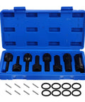 Solid 1/2 Inch Transmission Impact Socket Set With Eight Hex Bits Plus Wrench Adapter For Heavy Duty Automotive Repair And Lug Nut Jobs That Get The Job Done Right, blue case open