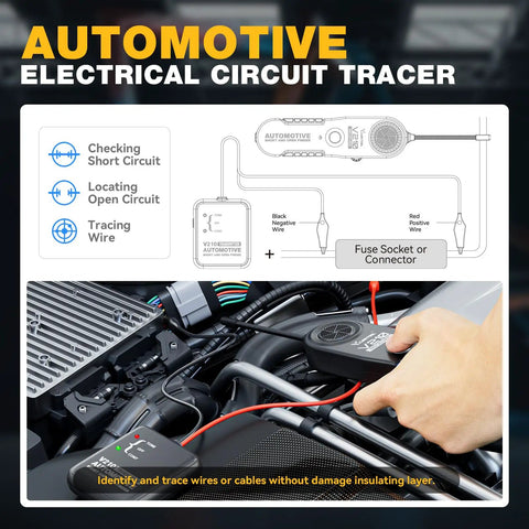 Go To Wire Tracer Open And Short Finder For Automotive Electrical Systems 6 To 42 Volt DC Circuit Tester and Fault Probe in use