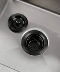 Gold Kitchen Sink Drain Assembly With Deep Removable Waste Basket, Strainer And Stopper For Three And A Half Inch Openings