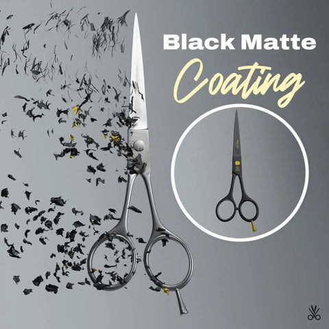 Six And A Half Inch Matte Black Luxury Hair Scissors Ultra Sharp Stainless Steel Barber Shears