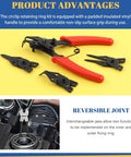 Snap Ring Pliers Set With 4 Interchangeable Jaws And 260Pcs Internal External Circlips Assortment Kit on yellow background