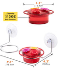 Window Hummingbird Feeder With Strong Suction Cup For Outdoors Bee Proof Feeding Ports And Stainless Steel Base 3Oz Capacity Mini