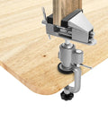 Two Pack 3 Inch Universal Tabletop Clamp Vise With 360 Degree Rotation And 45 Degree Tilt on wooden work surface