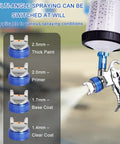 Straight Up Pro Quality HVLP Paint Spray Gun Delivers Hella Smooth Finishes With Four Stainless Steel Nozzles 1.4 To 2.5 Mm showcasing nozzle sizes and adjustable spray options.