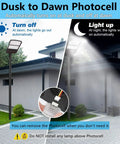 300W Outdoor LED Parking Lot Light With Slip Fitter Mount, Dimmable 0-10V, illustrating dusk-to-dawn photocell feature