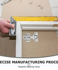 Stainless Steel Corner Cabinet Door Hinges 135 Degree Soft Close Brushed Finish Concealed Mounting No Fuss Easy Diy Install For Kitchen Cabinets And Home Furniture 4 Pack being measured with a square and ruler during DIY installation.