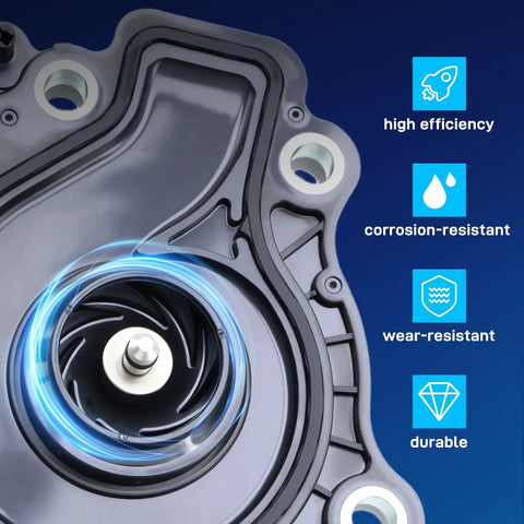 Close-up of Oem Water Pump For 2010 Through 2019 Toyota Prius C And Lexus Ct200h 1.8L Hybrid Cooling System, showing durable design.