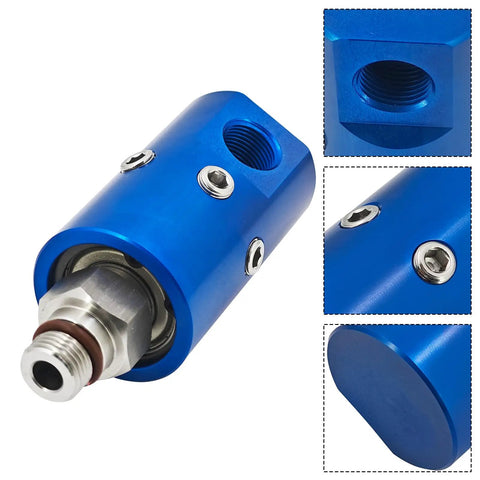 High Speed Rotary Joint 1116 670 463 Rotary Union For Deublin, blue anodized metal body with threaded port