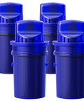 Blue 4-pack water filter replacement for all standard water pitchers and dispensers reduces lead and chromium fits most filtration systems