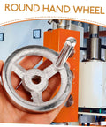 Two Pack Lathe Handwheel Replacement Wheels With Chrome Coating shown in industrial setting