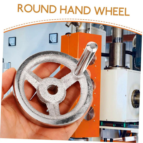 Two Pack Lathe Handwheel Replacement Wheels With Chrome Coating shown in industrial setting