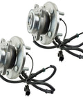 Rear Wheel Bearing And Hub Assembly Set For 2008 2011 Chrysler Town And Country, 2008 2011 Dodge Grand Caravan, And 2009 2011 Volkswagen Routan Two Piece Replacement Kit DIY Ready, showing two assemblies with connected wiring.