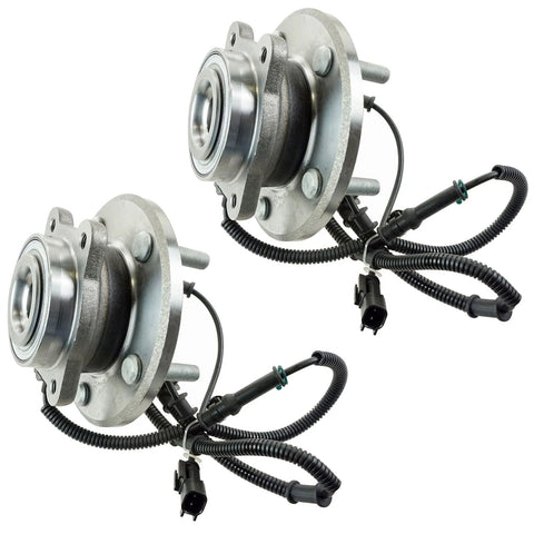 Rear Wheel Bearing And Hub Assembly Set For 2008 2011 Chrysler Town And Country, 2008 2011 Dodge Grand Caravan, And 2009 2011 Volkswagen Routan Two Piece Replacement Kit DIY Ready, showing two assemblies with connected wiring.