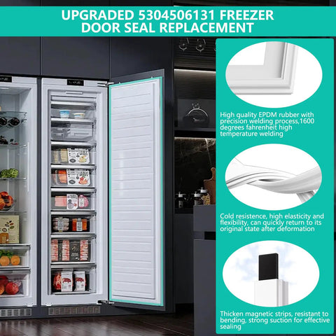 Upgraded Freezer Door Gasket Replacement 67 By 33 Inches for Refrigerator Tight Seal Premium Rubber Gasket 5304506131