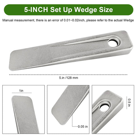 5 Inch Steel Welding Wedge And Pipe Spacer Wedge For Leveling And Alignment, showing dimensions and metal construction