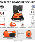Complete roadside security kit with Electric Car Jack 5 Ton Hydraulic Floor Jack With Electric Impact Wrench Tire Inflator