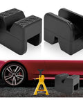 TONDA jack stand pads, universal black rubber pad adapters for pinch-weld rails, 2-pack
