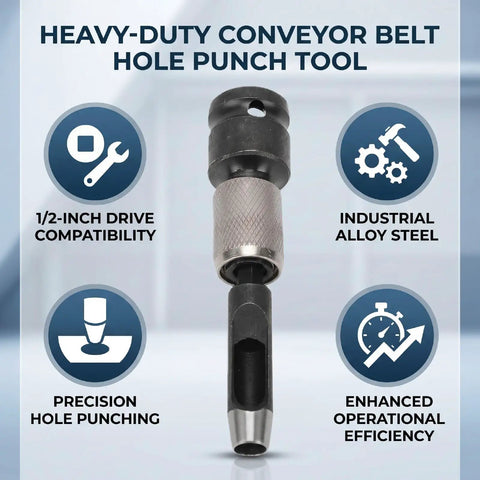 Sick And Serious Power Hole Punch Lacing Tool For Conveyor Belts With 1/2 Inch Drive Alloy Steel Build showing heavy-duty industrial design.