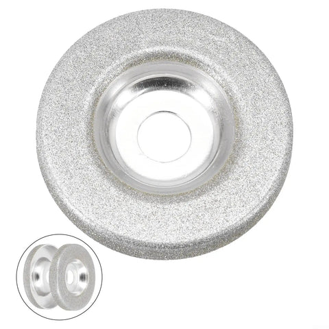 56mm Cup Grinding Wheel With 10mm Bore For Quick Concrete Trimming And Metalworking Shows High Efficiency Abrasive Disc Emery Milling Cutter That Lasts A Long Time, showcasing a silver emery disc.