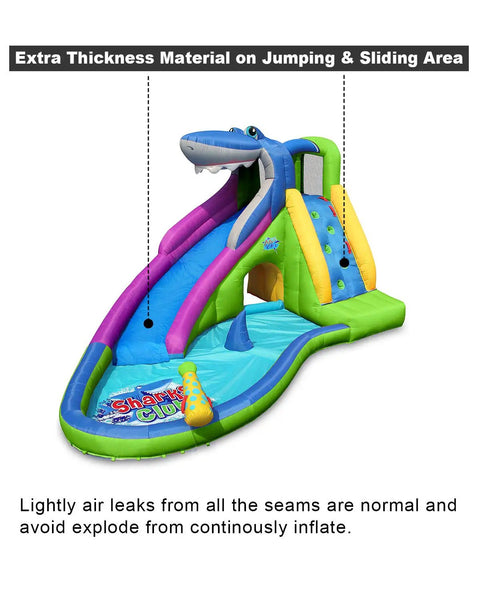 Shark Themed Inflatable Water Slide With Bounce House For Wet And Dry Play In The Backyard Epic Splash Time Playground Style View