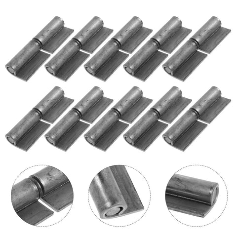 Heavy Duty Weldable Steel Lift Off Flag Hinge Set Built Tough For Doors Gates And Ramps 3 By 0.5 Inch 10 Pieces Industrial Grade Detachable Flag Hinges For Secure Easy Maintenance, 10 steel hinges