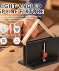 Heavy Duty CNC Aluminum Right Angle Spline Jig Set shown with wooden clamp for secure frame assembly and durability.