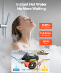Straight Up Hot Water Recirculating Pump Kit With Built In Timer For Fast Sink And Shower Flow 10 Gpm 0 13 Hp 110 Volt Electric Motor No Sweat Home Plumbing Upgrade Slick Solar Compatible System in a shower setup.