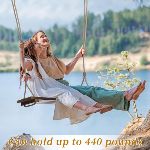 Two Pack Wood Swing Seats Carbonized Hanging Tree Swing Set With Adjustable Rope For Indoor Outdoor Use Waterproof Anticorrosive