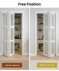 Heavy Duty Interior Bifold Closet Doors Fits 24 X 80 Inch Opening, showcasing left and right door opening options.