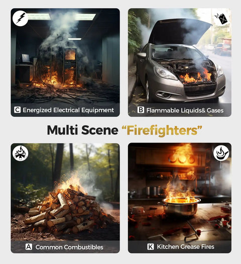 Straight Up Essential Fire Extinguisher 3 Pack For House Garage And Car With Drill Mounts ABC K Class Stops Grease And E Bike Fires Keeps Ya Covered When The Grind Gets Intense