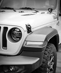 Jeep Hood Latches Aluminum Hood Catch For Wrangler JK JKU JL JLU Gladiator 2007 Through 2025 Pair installed on Jeep front view