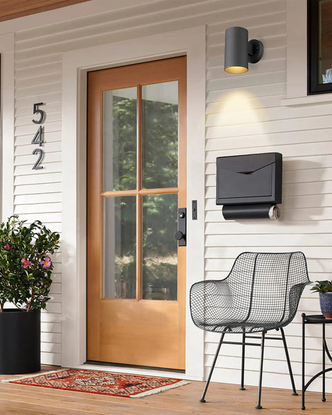 Rugged Outdoor Wall Light Sconce Exterior Fixture Waterproof Matte Black Finish Built Tough Die Cast Aluminum For Porch Garage Patio Entryway Weather Resistant 1 Pack mounted on a porch wall
