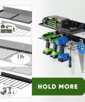 Power Tool Organizer Wall Mount With Drill Holder And Rack One Shelf And One Drill Rack Garage Ready Heavy Duty Garage Storage