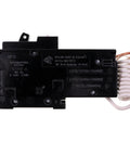 Side view of HOM115CAFI Miniature Circuit Breaker 1 Pole For Home Panels with wire, fast trip, safe reliable power control.